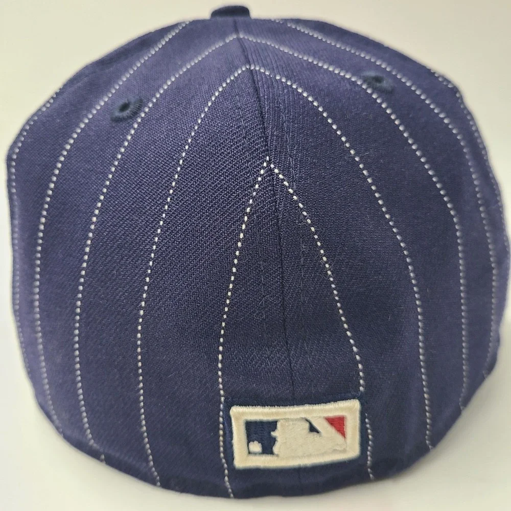 Chicago White Sox Hat Fitted 7 1/4 New Era 59Fifty Blue Red MLB‎ Pinstripes Wool